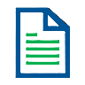Document icon blue and green lines transparent background