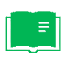 Open book white lines green fill transparent background