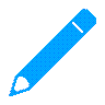 Pencil with blue fill transparent background