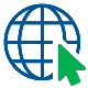 Web page icon dark blue and green arrow