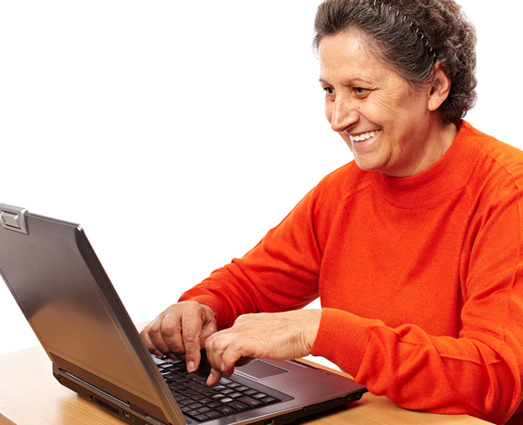 NEDP Learner ladyComputerOrange